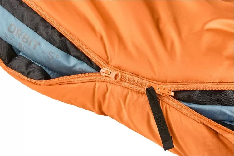Deuter Schlafsack Orbit -5° SL - mandarine-slateblue, Zip left