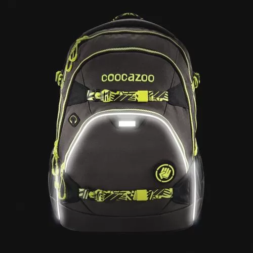 Coocazoo Schulrucksack ScaleRale, inkl. Hüftgurt mit Power Pack - TecCheck Neon Yellow