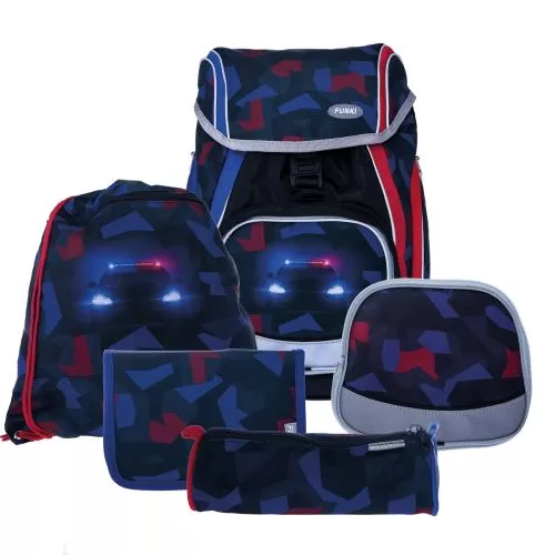 FUNKI School Backpack Flexy-Bag - 5 pieces - Police