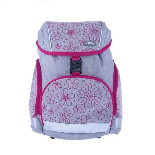 FUNKI School Backpack Slim-Bag - Pink Flowers
