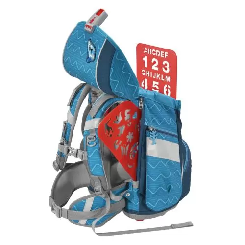 Step by Step School backpack 2IN1 Plus "Angry Shark", 6-Piece School Bag Set