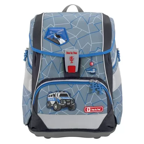 Step by Step School backpack 2IN1 Plus "Police Truck", 6-Piece School Bag Set