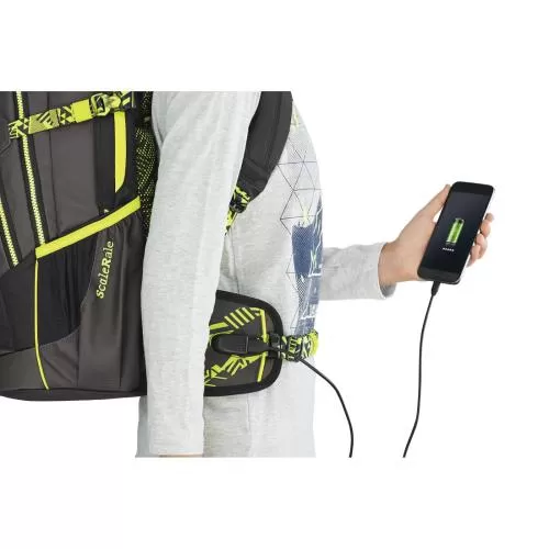 Coocazoo School backpack ScaleRale , incl. Hip Belt with Power Pack - TecCheck Neon Yellow