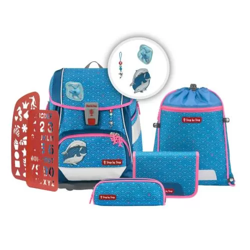 Step by Step "Dolphin Pippa" 2IN1 PLUS 6-Piece School Bag Set