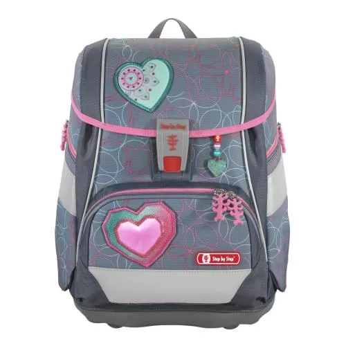 Step by Step "Glitter Heart" 2IN1 PLUS 6-Piece School Bag Set
