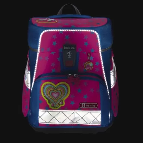 Step by Step School backpack Space Neon "Freaky Heartbeat", 5-Piece School Bag Set