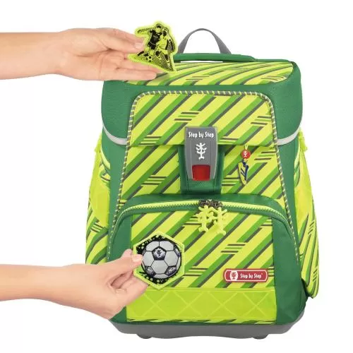 Step by Step School backpack Space Neon "Funky Soccer", 5-Piece School Bag Set