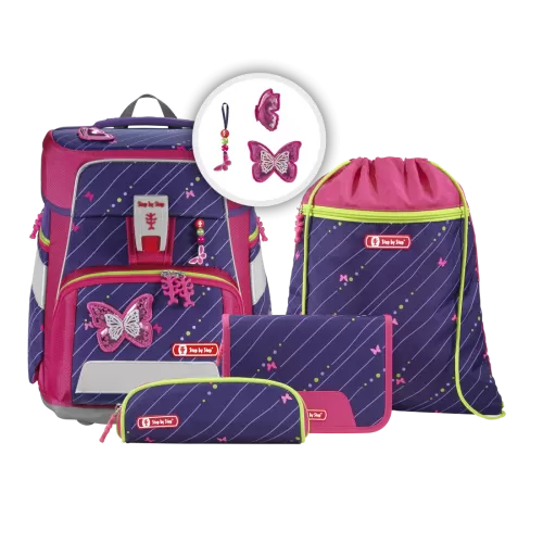 Step by Step Schulrucksack Space Shiny Butterfly - 5-teilig