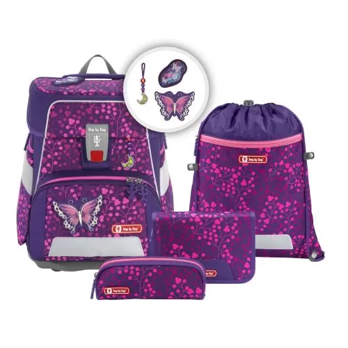 Step by Step "Butterfly Night" SPACE SHINE 5-Piece School Bag Set